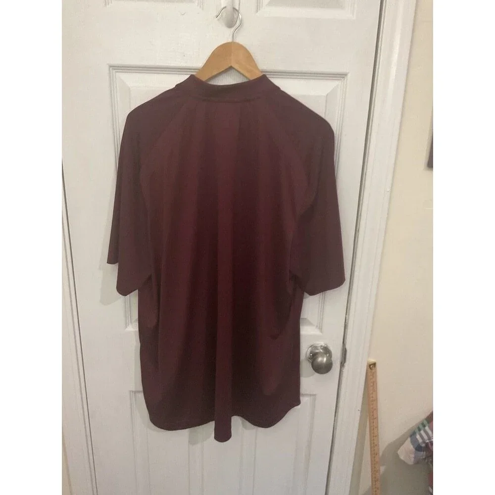Adidas Men's Burgundy Polo Shirt Size 2XL 1/4 Zip